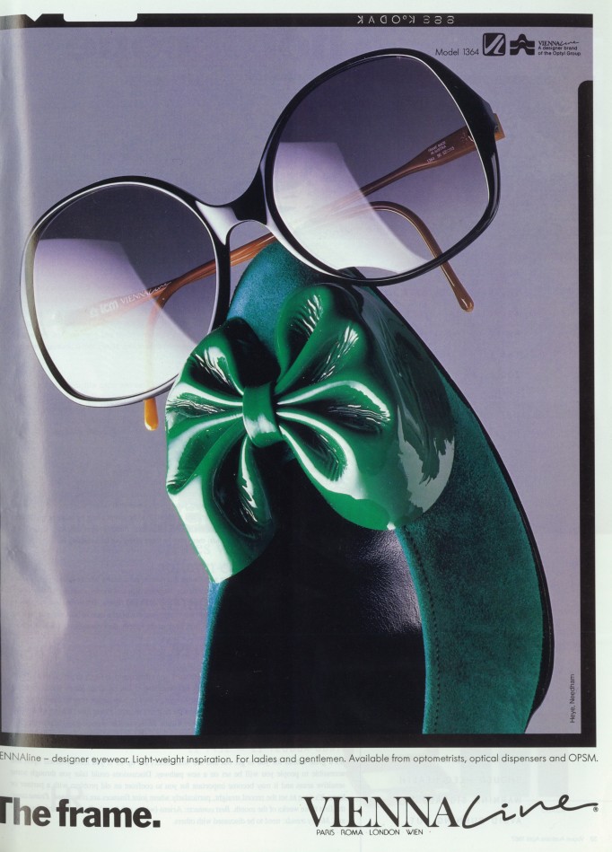 Vogue Australia April 1987 -Viennaline vintage sunglasses made in Austria by Serge Kirchhofer